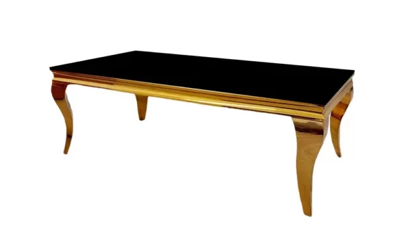 Louis Gold Coffee Table with Black Glass Top