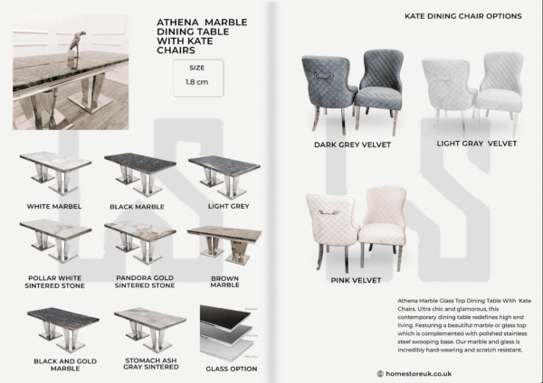 Athena Dining Table with Kate Chair’s