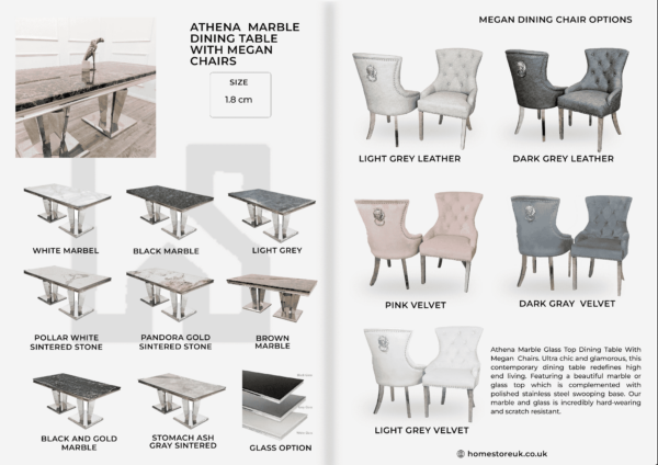 Athena Dining Table with Megan Chair’s