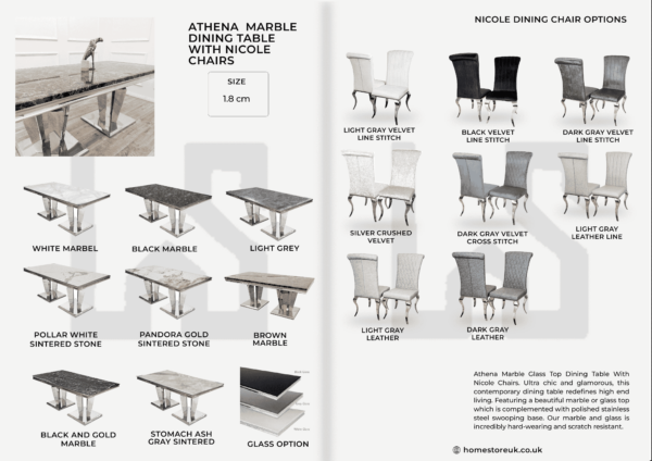 Athena Dining Table with Nicole Chair’s