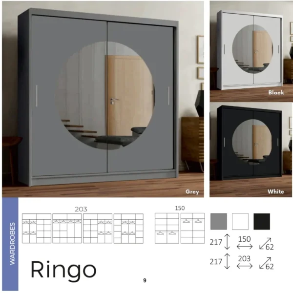 Ringo sliding mirror wardrobe