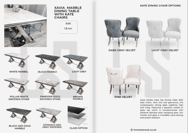 Xavia Dining Table with Kate Chair’s