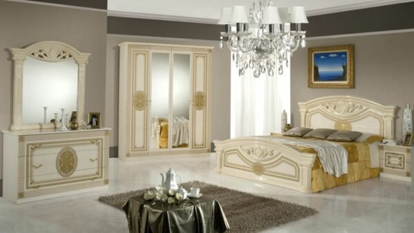 Dima Mobili Amalfi Beige Bedroom Set with 4 Door Wardrobe