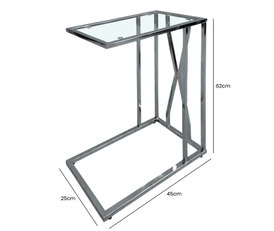 HSUK- Montana Chrome and Glass Sofa Table