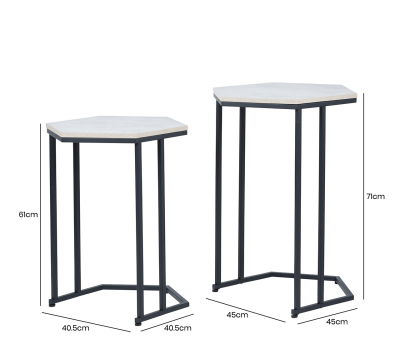 HSUK- Set of 2 Black and Grey Sofa Table